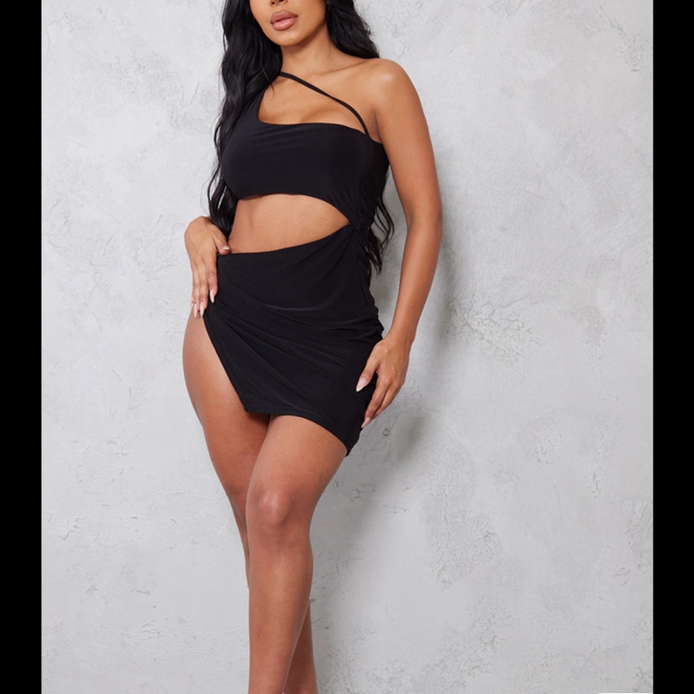 Black Slinky Cut Out Dress